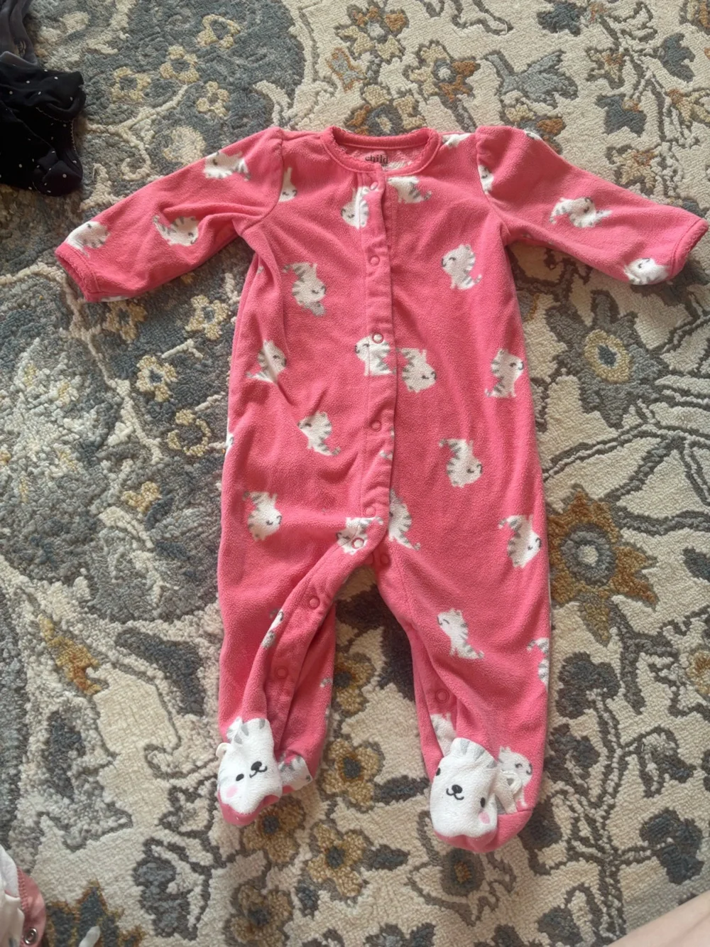 Carter's Pink Bunny Footed One-Piece Pajamas